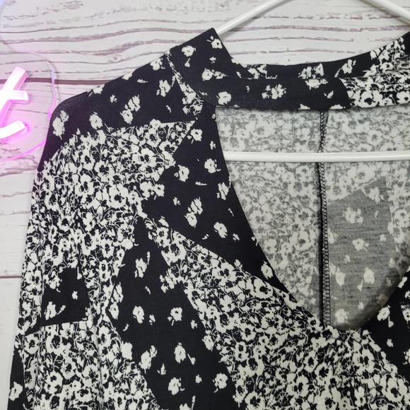 Madison Leigh Boho Patchwork Choker Neck Long Sleeve Midi Dress Womans Size 12 - Picture 3 of 4